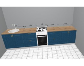 Кухня Гранд  (Синий) 2,8м( без учета плиты)