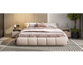 Босс Дрим Кровать+ПМ 160*200 Велюр Монолит латте