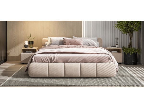 Кровать Босс Дрим Про+ПМ велюр Monolit латте