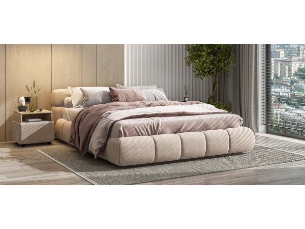 Кровать Босс Дрим Про+ПМ велюр Monolit латте