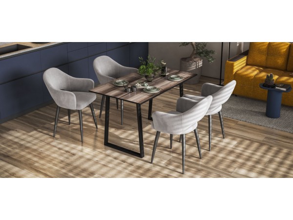 Стул ОРИЕНТ Velutto серый, черный