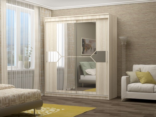АЛЬЯНС шкаф-купе Фаворит 1,8 м (дуб-сонома)