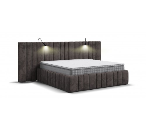 Кровать BOSS INFINITY 180*200 велюр Alkantara Серый