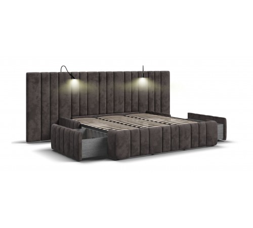 Кровать BOSS INFINITY 180*200 велюр Alkantara Серый