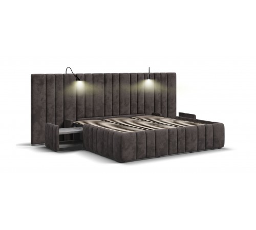 Кровать BOSS INFINITY 180*200 велюр Alkantara Серый