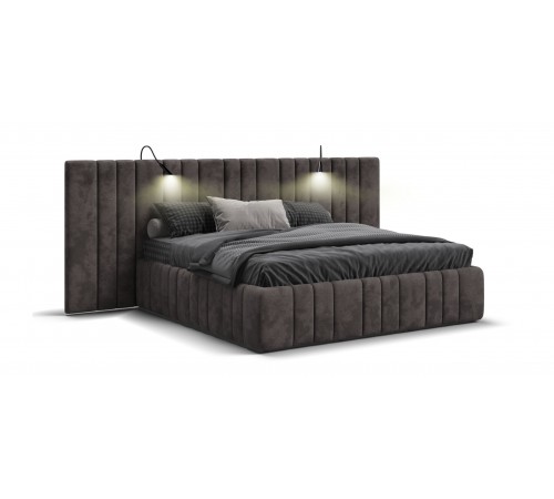 Кровать BOSS INFINITY 180*200 велюр Alkantara Серый