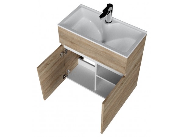 Тумба с раковиной Mira 60Н 2д. Дуб Сонома Тумба с раковиной Mira 60Н 2д. Дуб Сонома