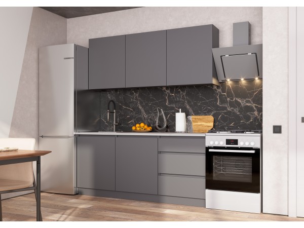 Кухонный гарнитур Айден 1,8 серый графит/серый графит