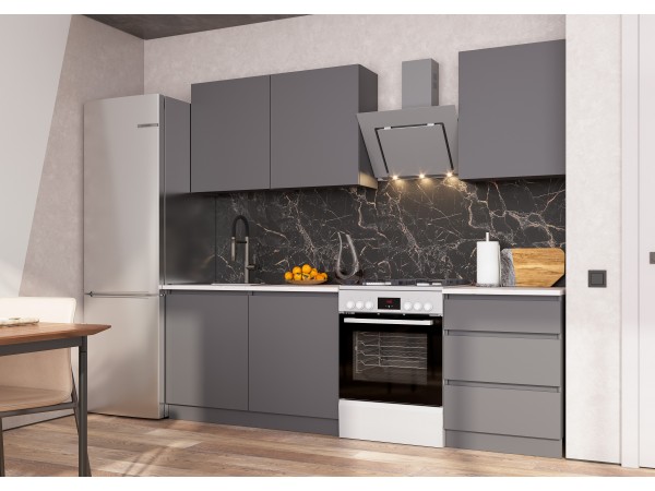 Кухонный гарнитур Айден 1,8 серый графит/серый графит