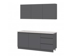 Кухонный гарнитур Айден 1,8 серый графит/серый графит