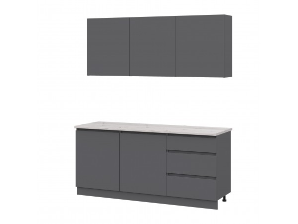 Кухонный гарнитур Айден 1,8 серый графит/серый графит