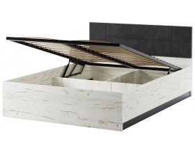 БЕАТРИС Кровать КР1400 + Ортопедическое основание с ПМ Крафт белый-Антрацит