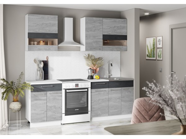 Кухня Маша-2 1,6м угольный камень/бетонный камень