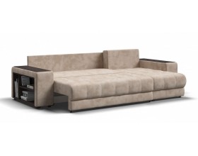 Босс ХЛ угловой диван Велюр Алькантара пепел
