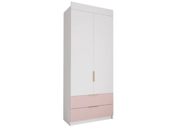 Шкаф 900 с ящиками МС Лавис ШД 900.1 Белый софт/Роза