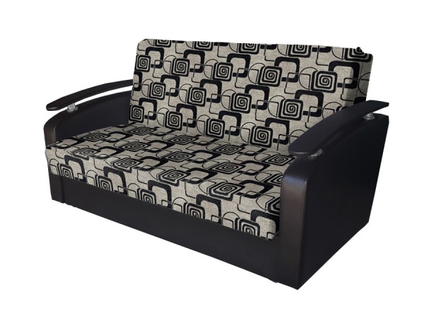 Диван Виктория 140 с декором 2 (рогожка кубики коричневые/кожзам коричневый) Диван Виктория 140 с декором 2 (рогожка кубики коричневые/кожзам коричневый)