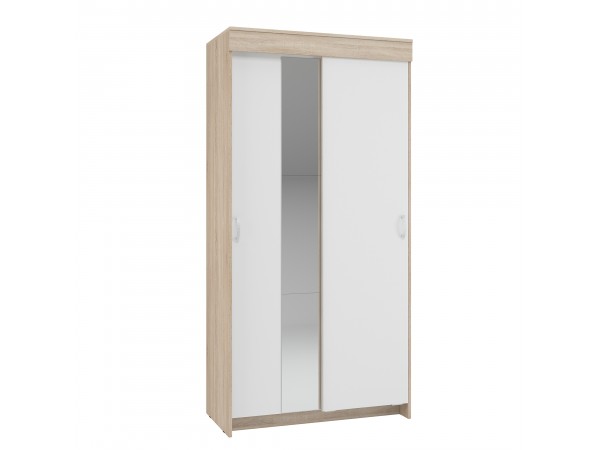 Шкаф-купе Бассо 1,0 м Дуб сонома/Белый гладкий