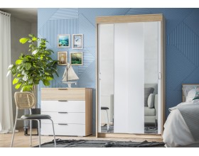 Шкаф-купе Бассо 1,0 м Дуб сонома/Белый гладкий