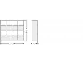 LUX Стеллаж 4х4 Белый снег