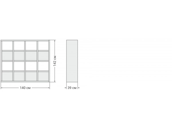 LUX Стеллаж 4х4 Белый снег