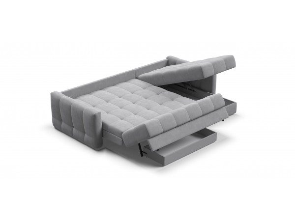 Угловой диван BOSS Sleep 160 велюр Monolit сталь