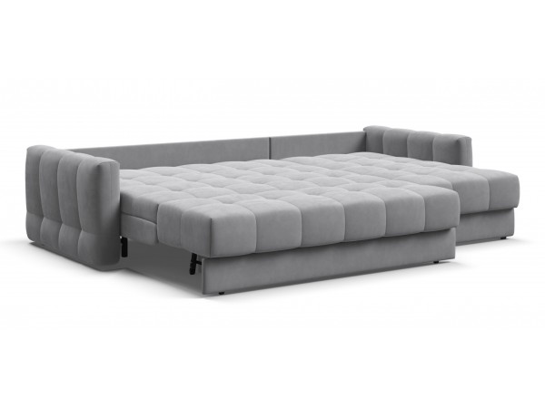 Угловой диван BOSS Sleep 160 велюр Monolit сталь