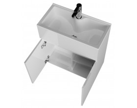 Тумба с раковиной Mira 60П 2д. Белый глянец