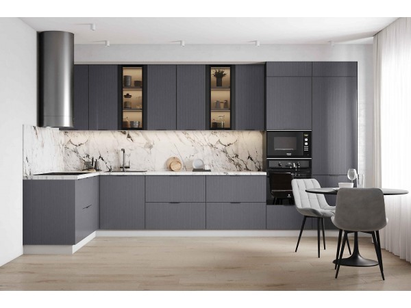 Кухня «Фенис» 3Д Графит 1,6*4,0 м 