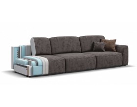 Кинг Макс диван Велюр Алькантара серый