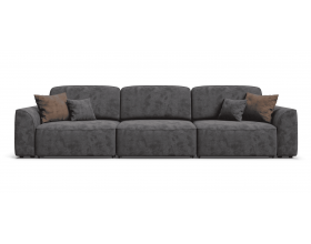 Кинг Макс диван Велюр Алькантара серый