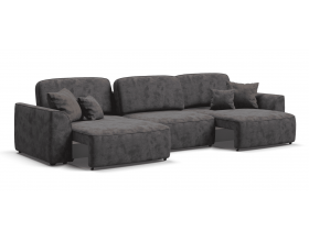 Кинг Макс диван Велюр Алькантара серый