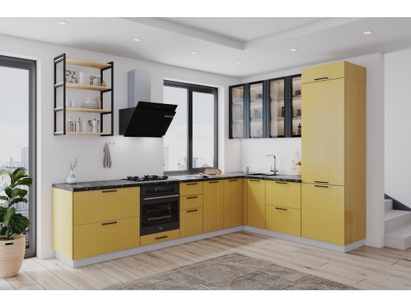 Кухня «Фенис» ЗД Голд 3,0*2,2м 