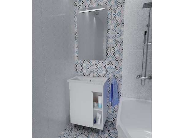 Тумба Nuvo 60Н 1д. Белый глянец