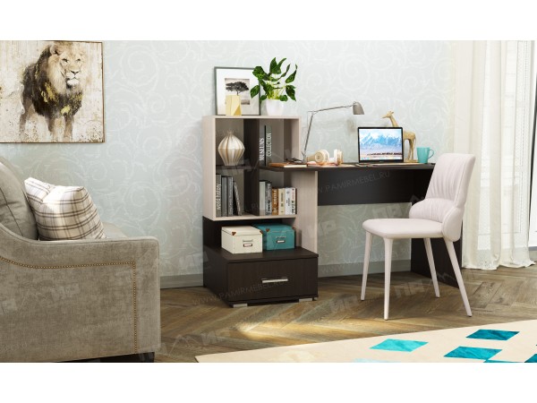 Письменно-компьютерный стол ПКС-10 Венге цаво - Дуб белфорт Письменно-компьютерный стол ПКС-10 Венге цаво - Дуб белфорт