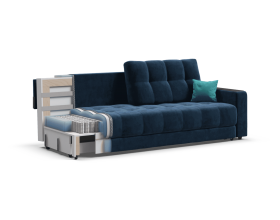 Босс диван Велюр Монолит синий