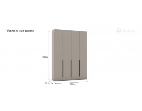 Босс Стандарт 180*240 шкаф -4Д Кашемир серый