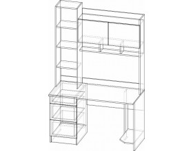 Письменно-компьютерный стол ПКС-5 Дуб Сонома/Белый глянец