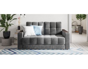 Босс двухместный диван Велюр Монолит серый