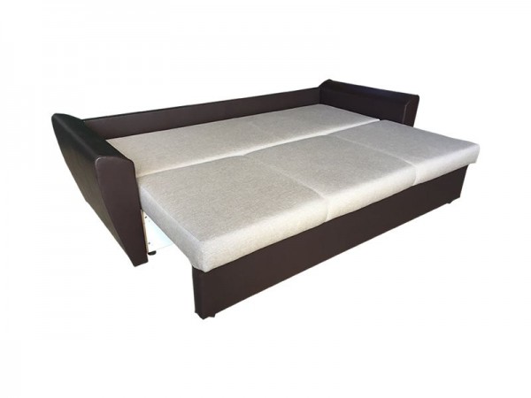 Диван Квадро (рогожка кватро 9/1/кожзам коричневый)