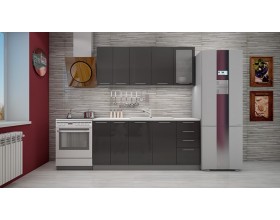 Кухня София черный металлик 1,8 м.