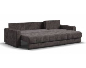 Босс Классик угловой диван Велюр Алькантара серый