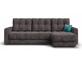 Босс Классик угловой диван Велюр Алькантара серый