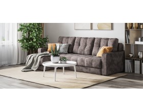 Босс Классик угловой диван Велюр Алькантара серый