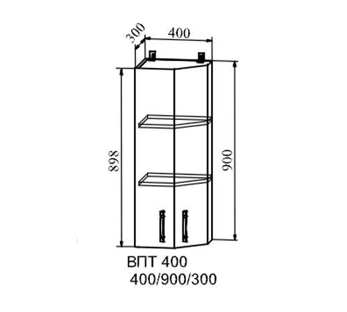 Шкаф верхний торцевой высокий ВПТ 400