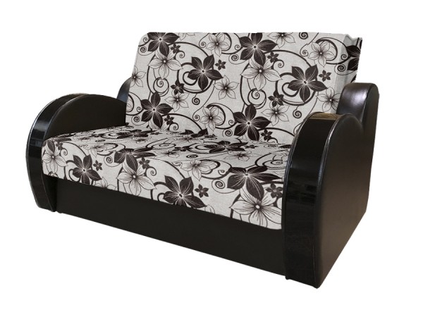 Диван Виктория 140 с декором 3 (рогожка цветок крупный коричневый/кожзам коричневый) Диван Виктория 140 с декором 3 (рогожка цветок крупный коричневый/кожзам коричневый)