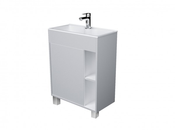 Тумба с раковиной Lido 60П 1д. Белый глянец