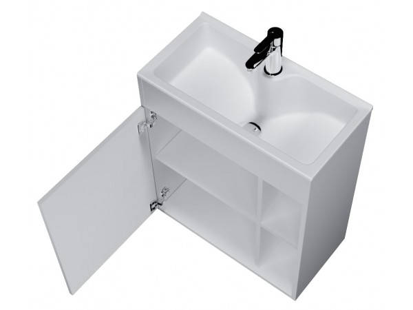 Тумба с раковиной Lido 60П 1д. Белый глянец