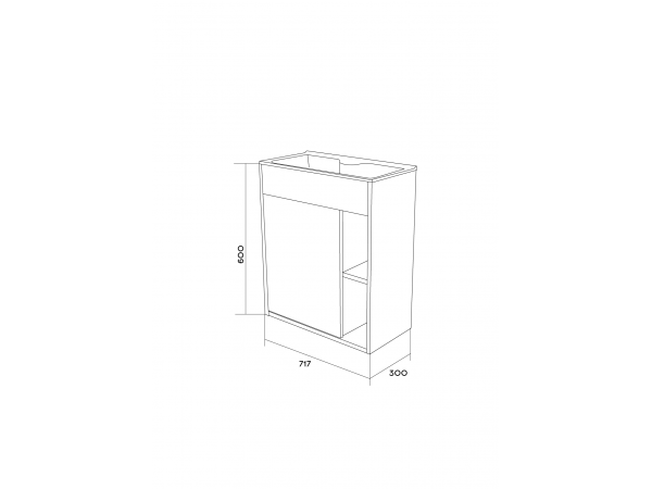 Тумба с раковиной Lido 60П 1д. Белый глянец