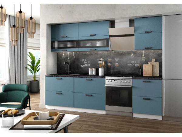 Модульная кухня Ройс Лазурь Софт 2,2 М 