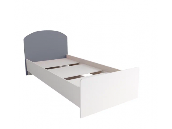 Кровать 900 МС Лавис КРД 900.1 Белый софт/Серый Эмалит